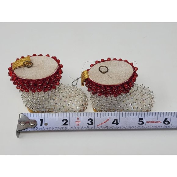 Vintage Walco‎ Santas Boots Beaded Sequined Christmas Ornaments - Picture 6 of 7
